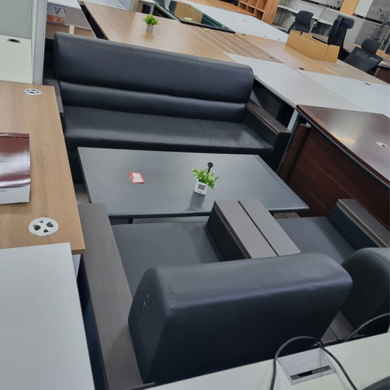 [신품입고] 3인+1인+1인 사무용 소파 + 테이블 세트